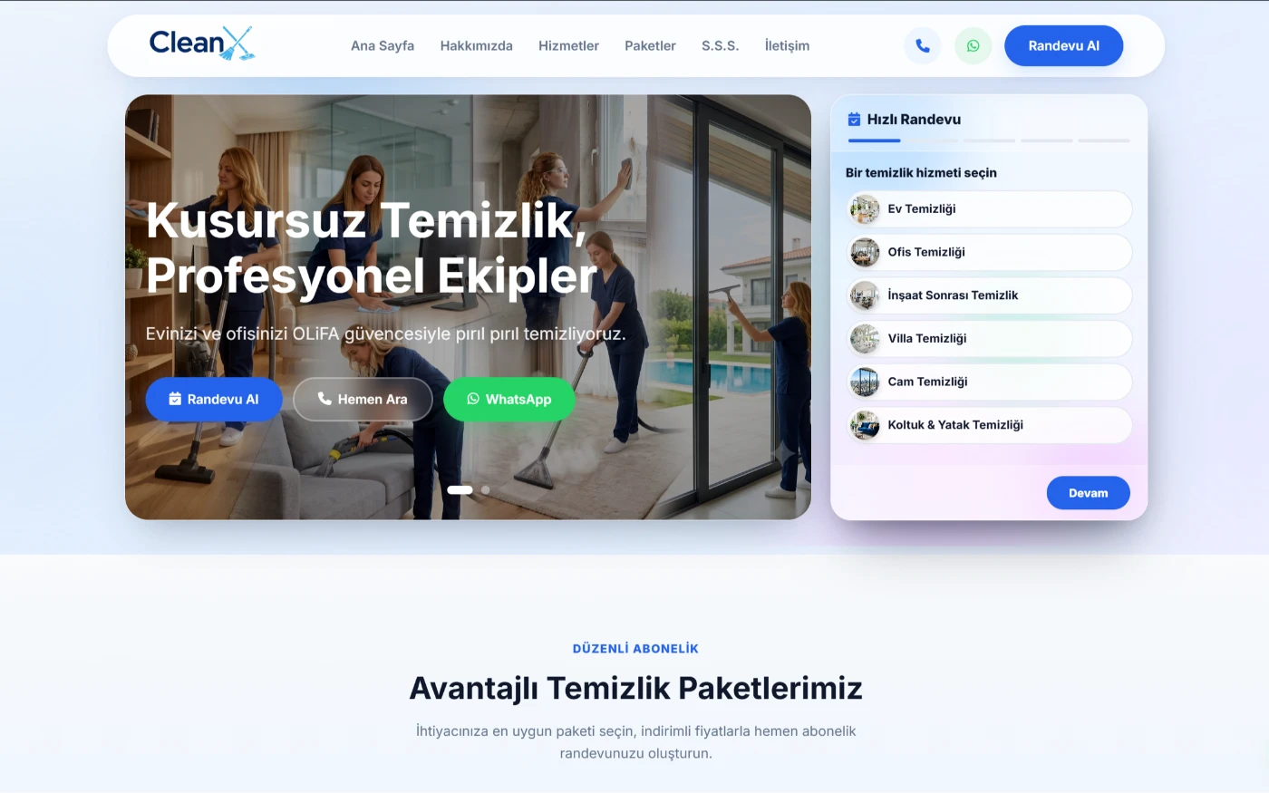 CleanX Web Arayüzü